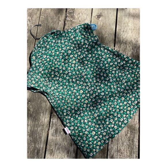 Vintage 80s Milton Fun Wear Daisy Print Button Up Shirt 18M Green Yellow - Picture 5 of 7